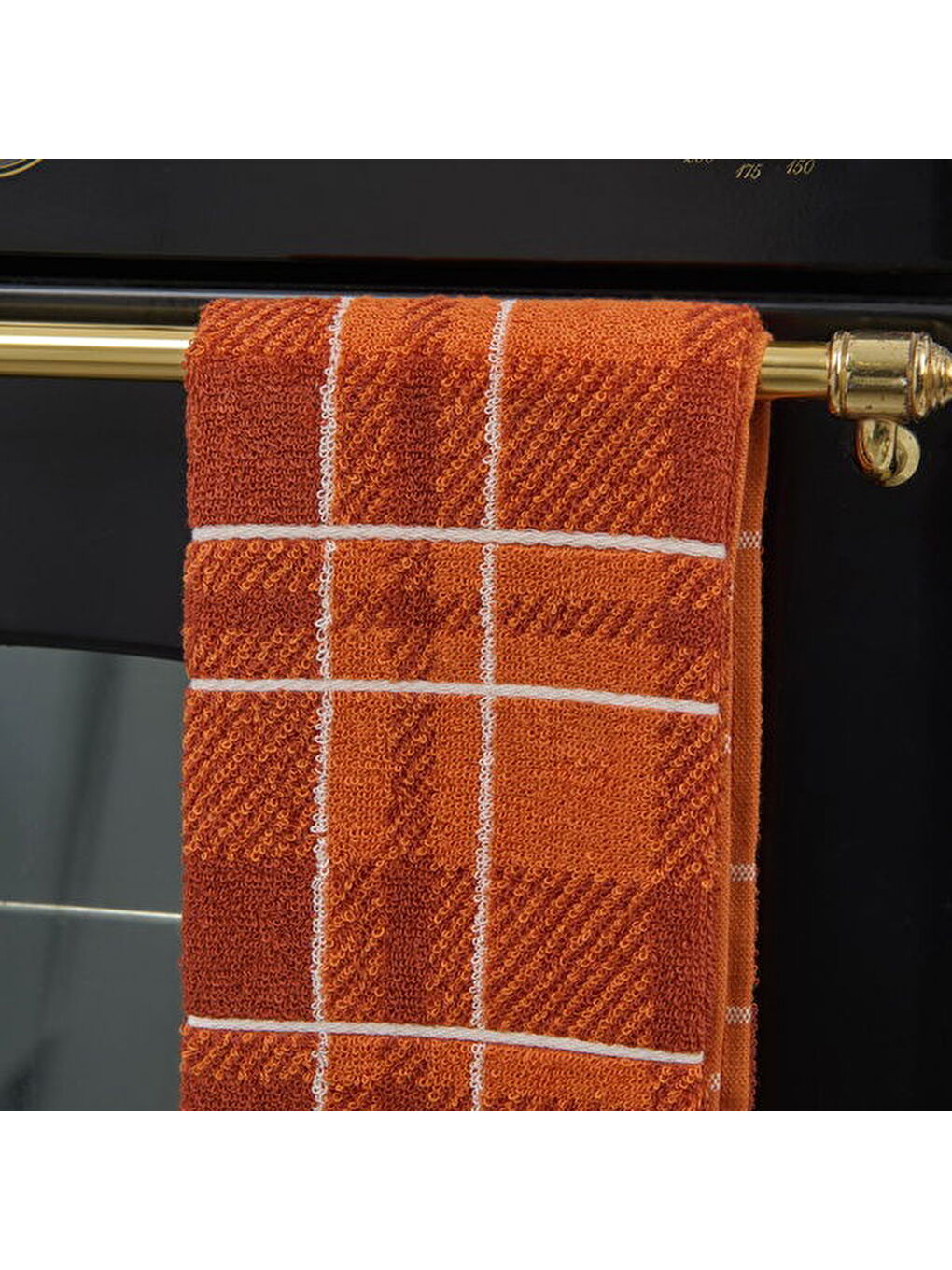 Kahverengi Soft Plaid Mutfak Havlusu - Kiremit - 40x66 cm-2