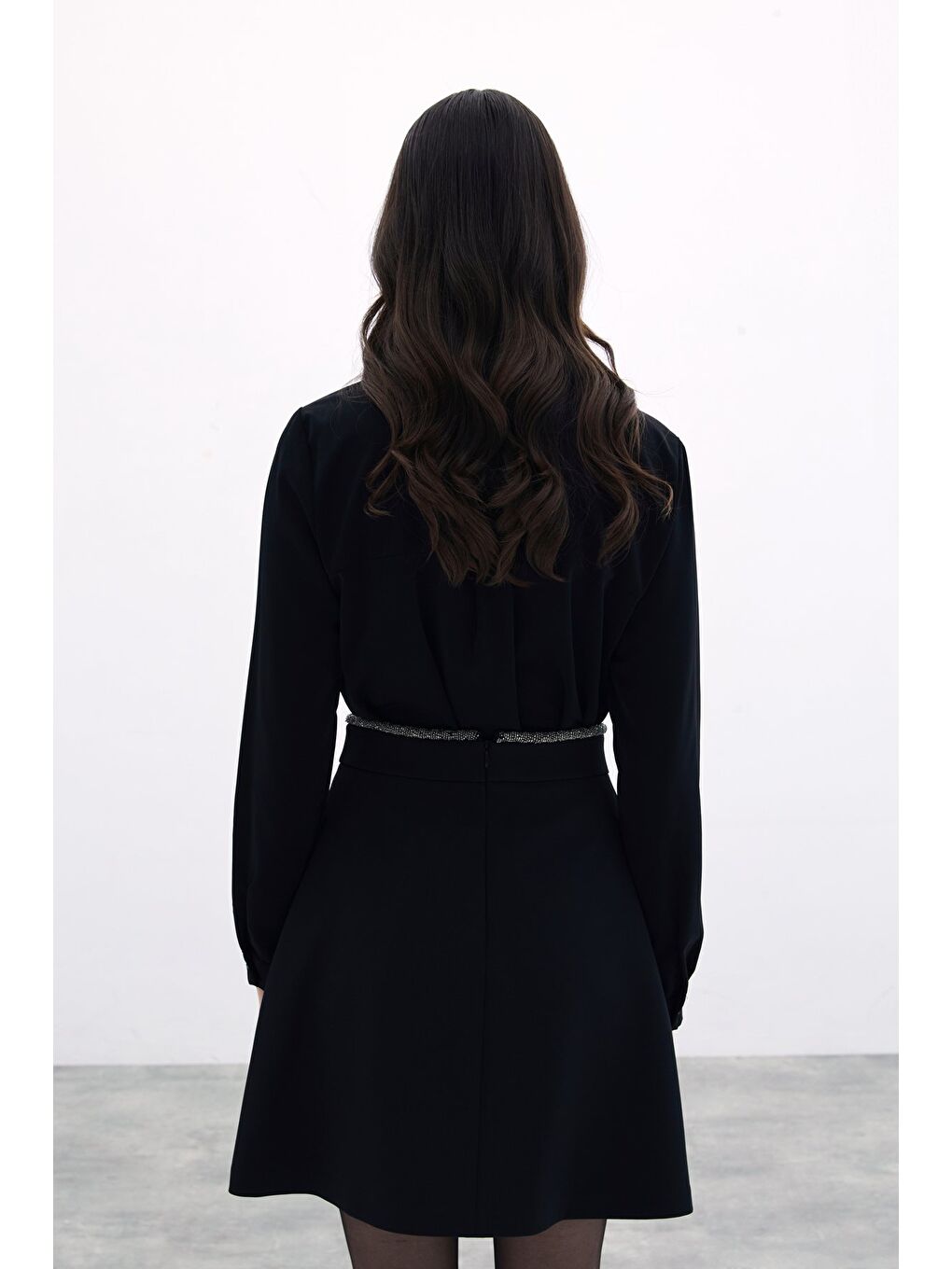 Bel Boncuklu Etek - Siyah-6