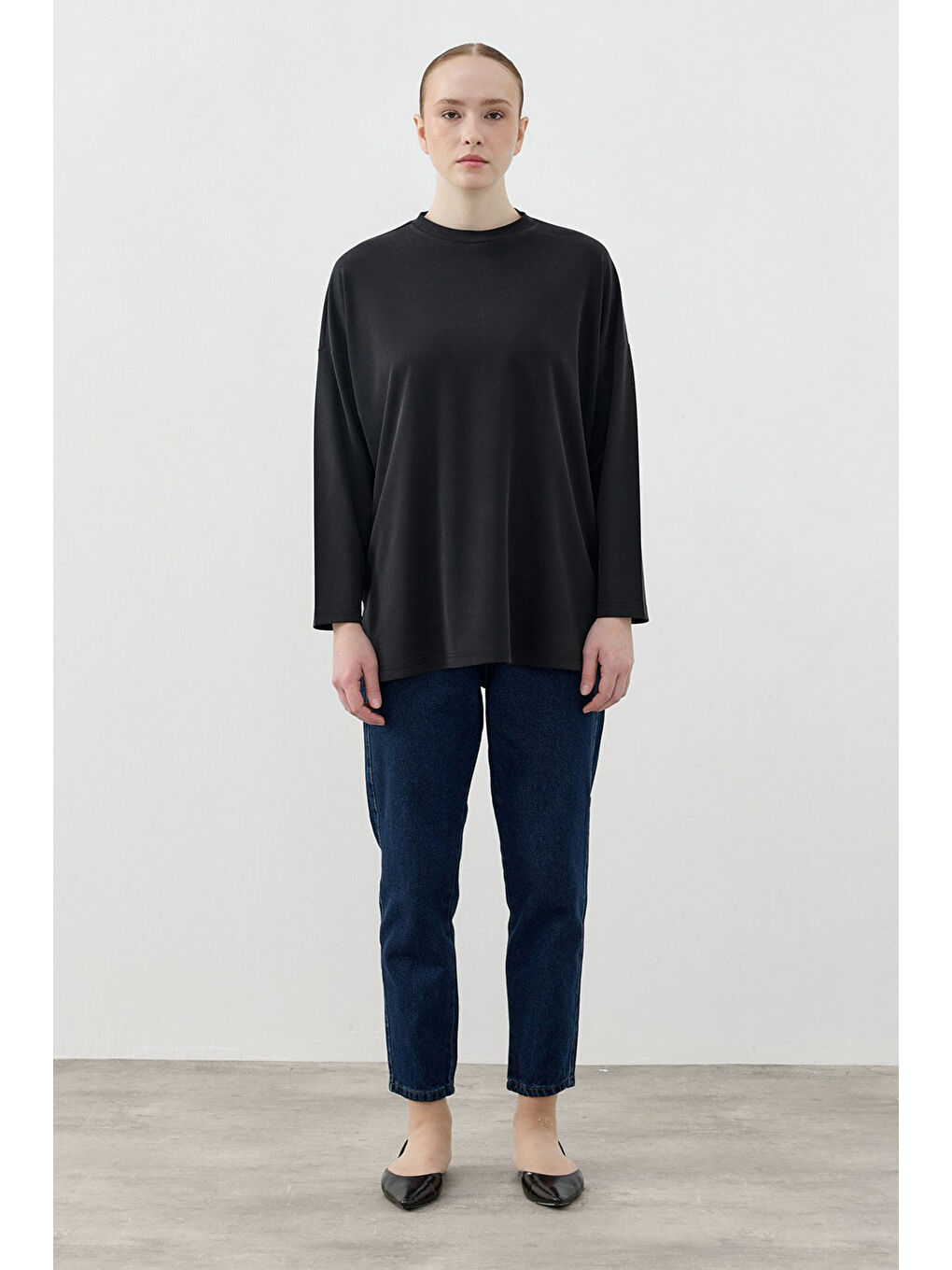 Merwish Spor Model Bluz Tunik 1807 Siyah-1