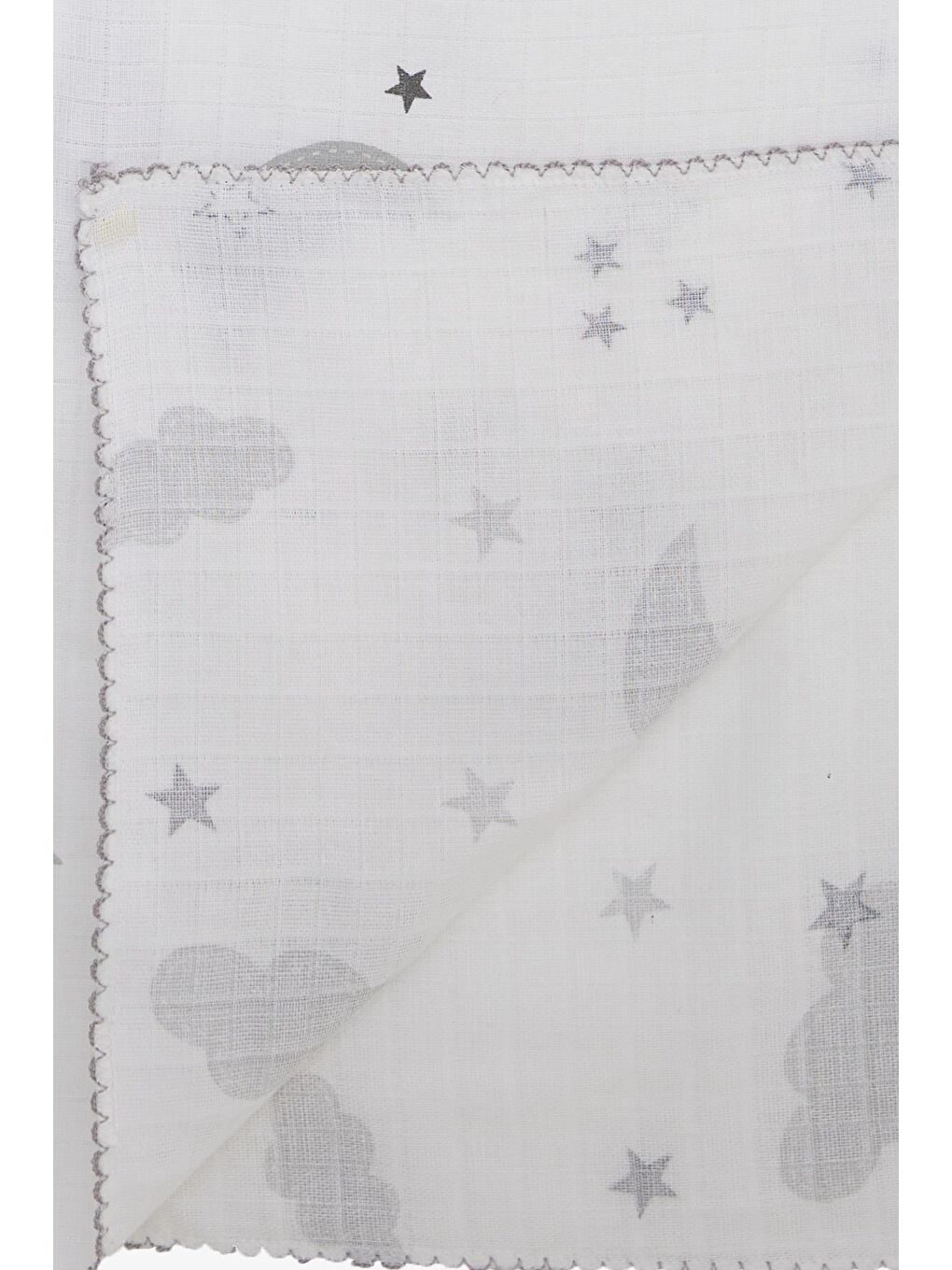 Yenidoğan Bebek Müslin Battaniye Gökyüzü Temalı Ekru (77 X 89 Cm)-1