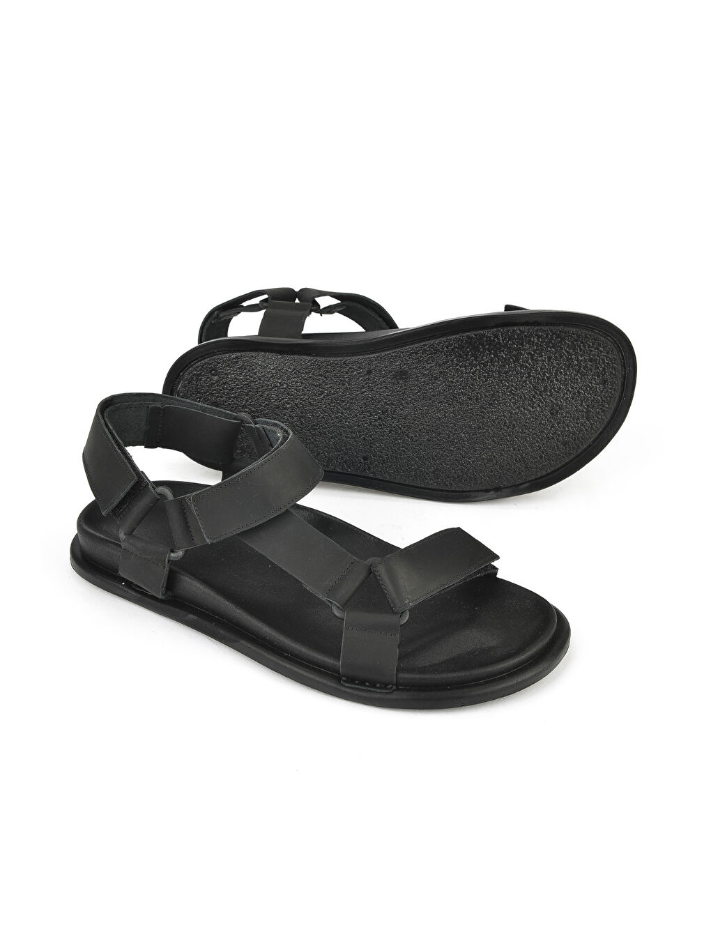 Erkek Hakiki Deri Sandalet 1511052Z5351 Siyah-3