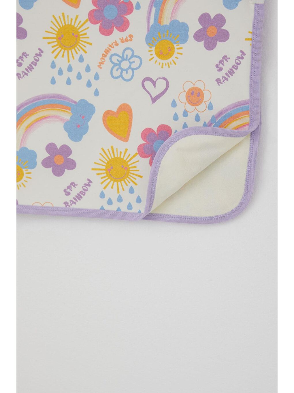 Yenidoğan Bebek Battaniyesi Çiçek Desenli & Güneşli Ekru (79 X 88 Cm)-2