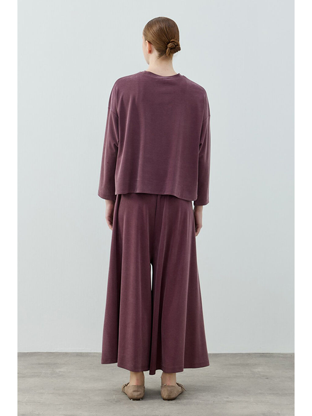 Merwish Basic Bambu Pantolonlu Takım 1804 Bordo-3