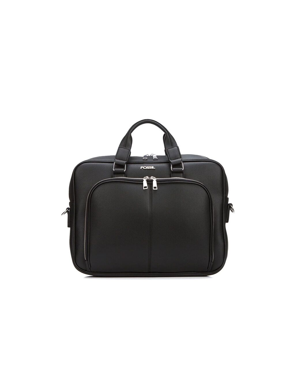 Siyah Unisex Vegan Deri 13 inç Omuz Askılı Laptop ve Evrak Çantası