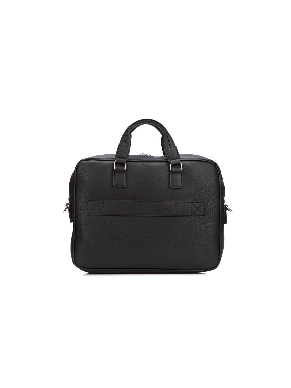 Siyah Unisex Vegan Deri 13 inç Omuz Askılı Laptop ve Evrak Çantası-1