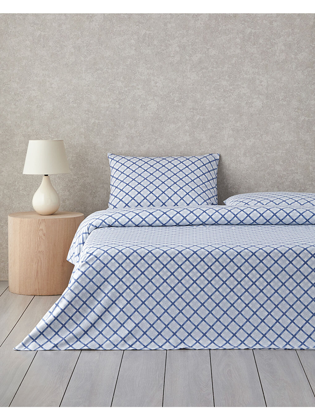 Natural Whirl Kolay Ütülenir Tek Kişilik Nevresim Takımı 160x220 cm Mavi - Bej