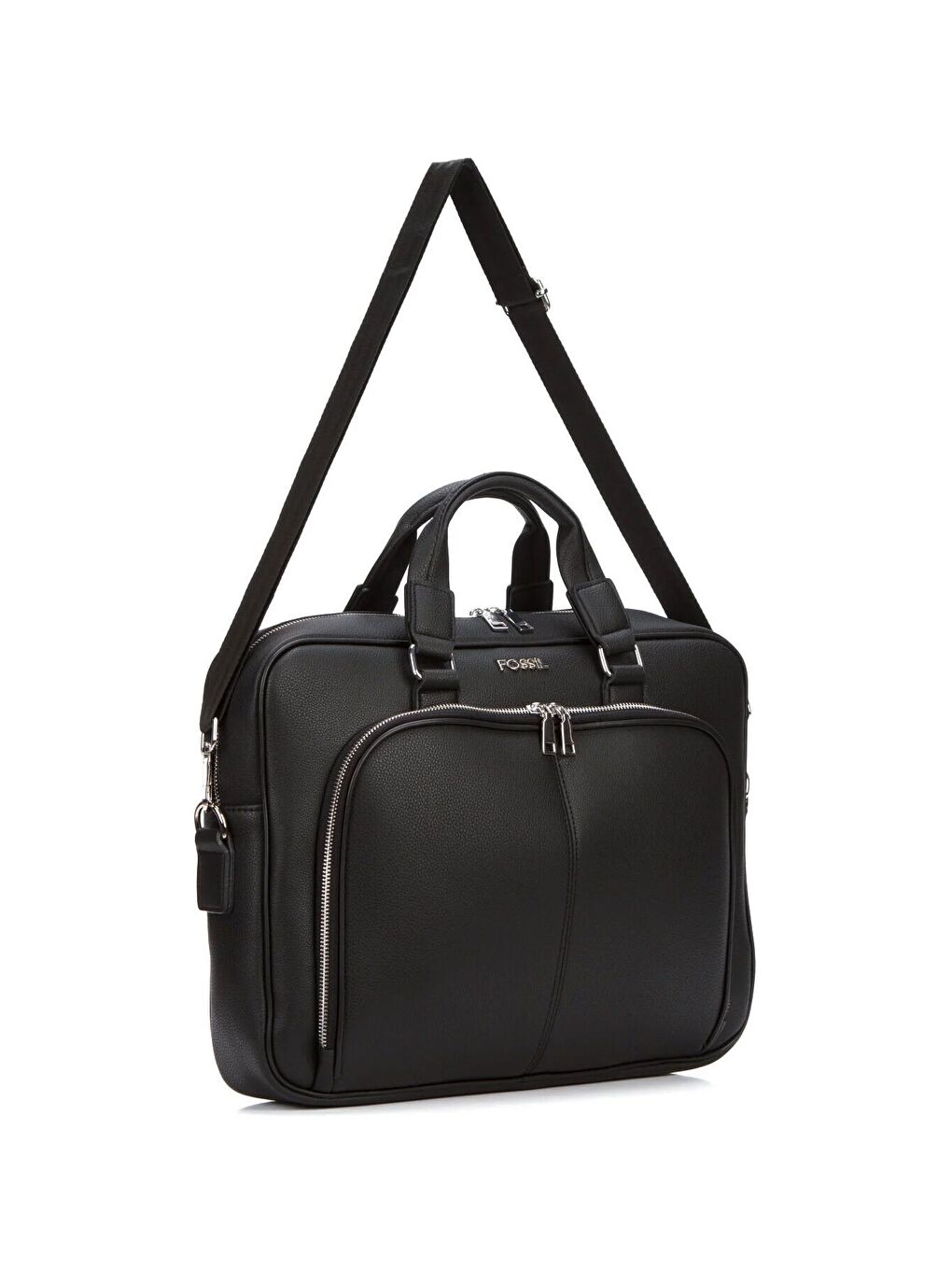 Siyah Unisex Vegan Deri 13 inç Omuz Askılı Laptop ve Evrak Çantası-2
