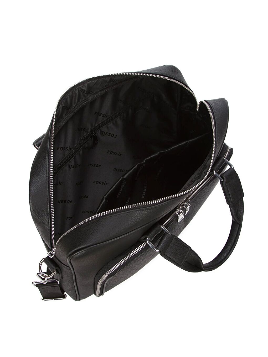 Siyah Unisex Vegan Deri 13 inç Omuz Askılı Laptop ve Evrak Çantası-4