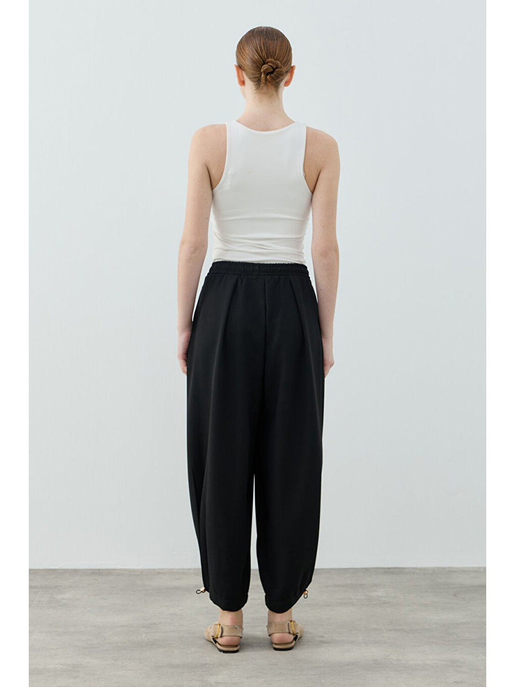 Beli Latikli Spor Krep Pantolon 1628 Siyah-3