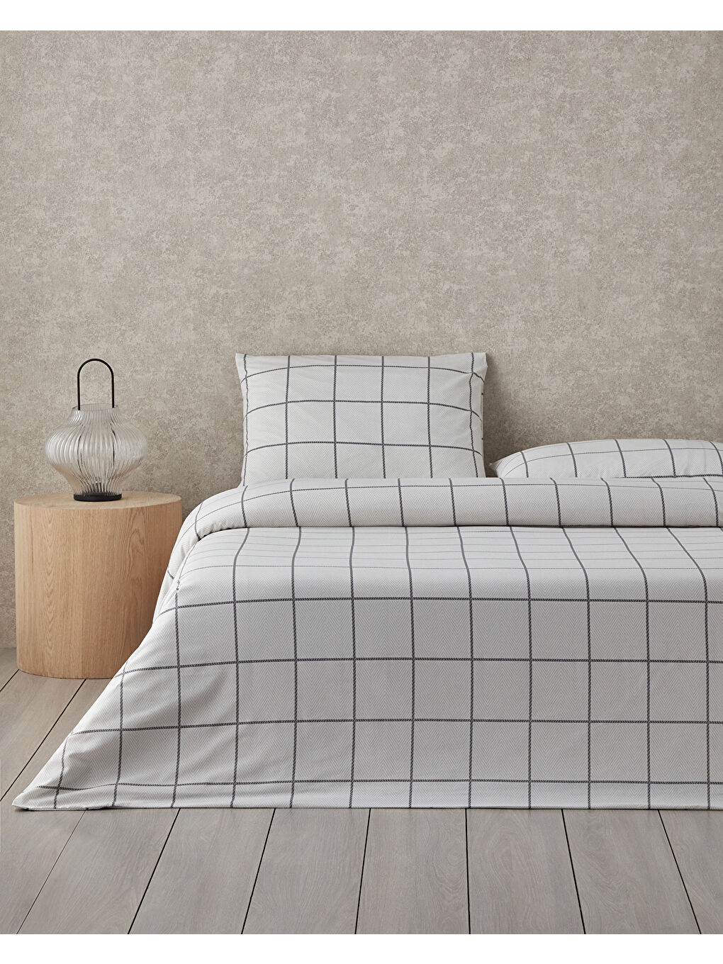 Plaid Wave Kolay Ütülenir Tek Kişilik Nevresim Takımı 160x220 cm Gri