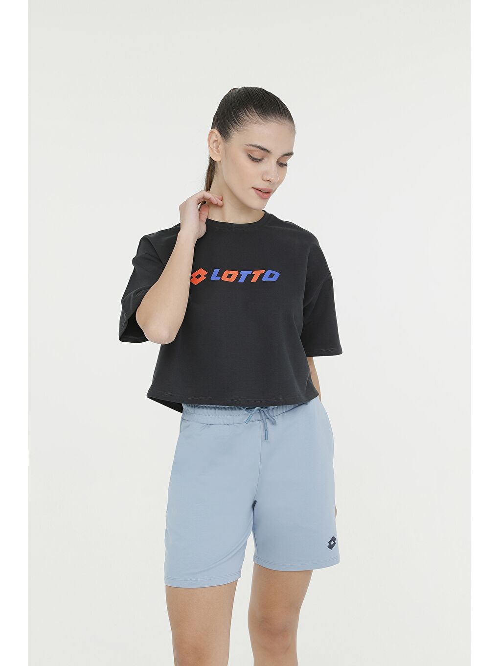 LOTTO Siyah W-SINOR T-SH 4FX Siyah Kadın Kısa Kol T-Shirt