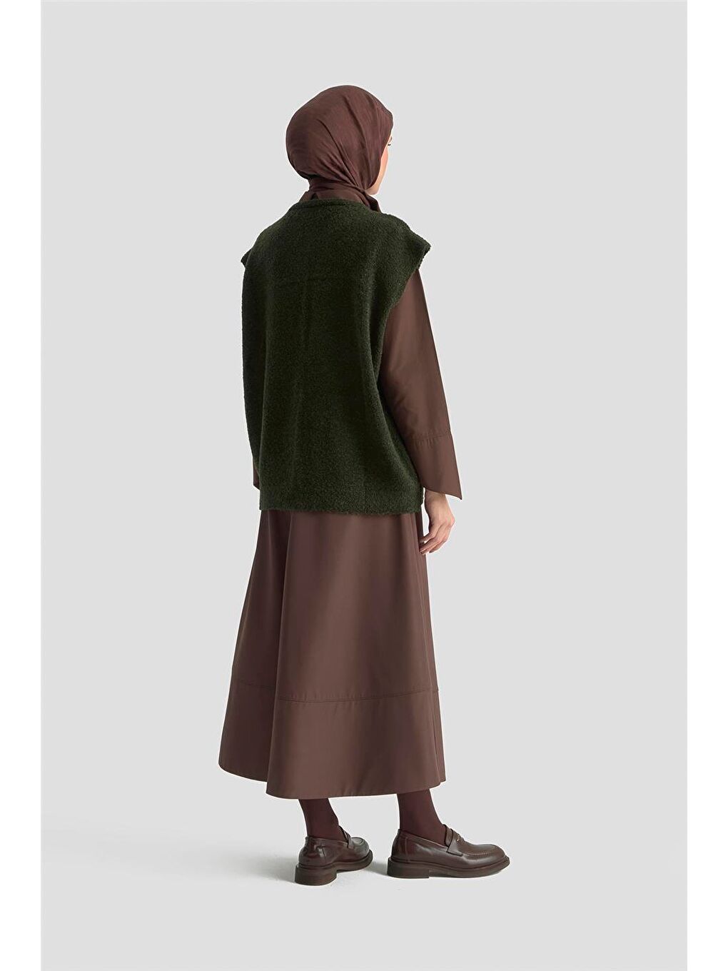 Oversize Triko Yelek 25Kd6011 Haki-4