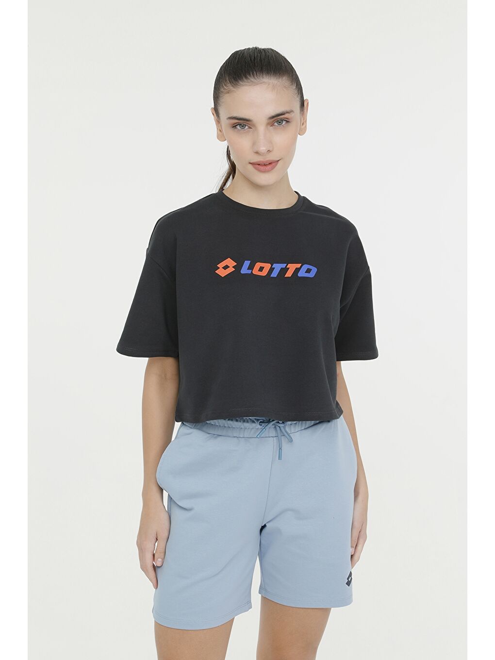 LOTTO Siyah W-SINOR T-SH 4FX Siyah Kadın Kısa Kol T-Shirt - 4