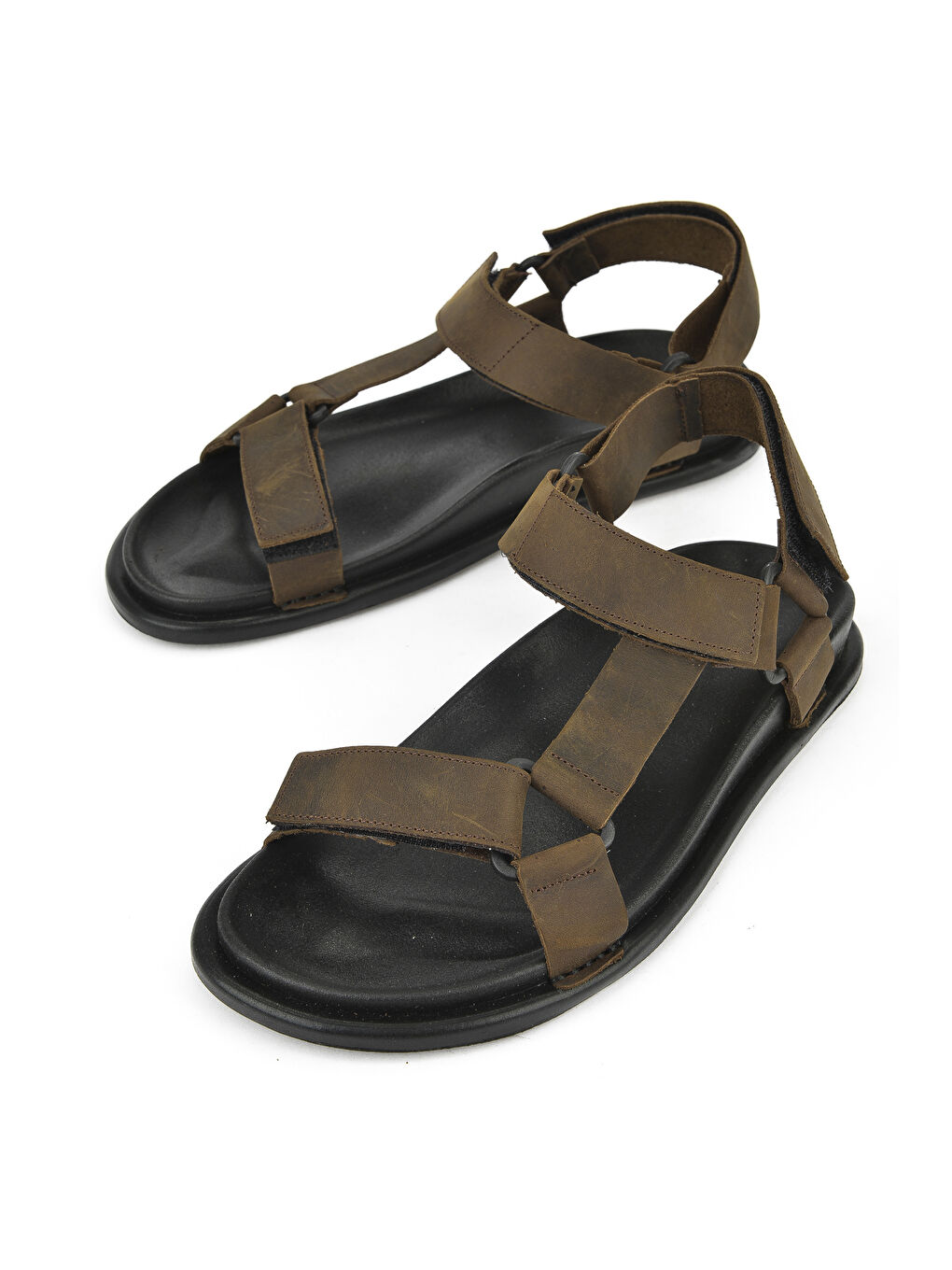 Erkek Hakiki Deri Sandalet 1511052Z5351 Haki-4