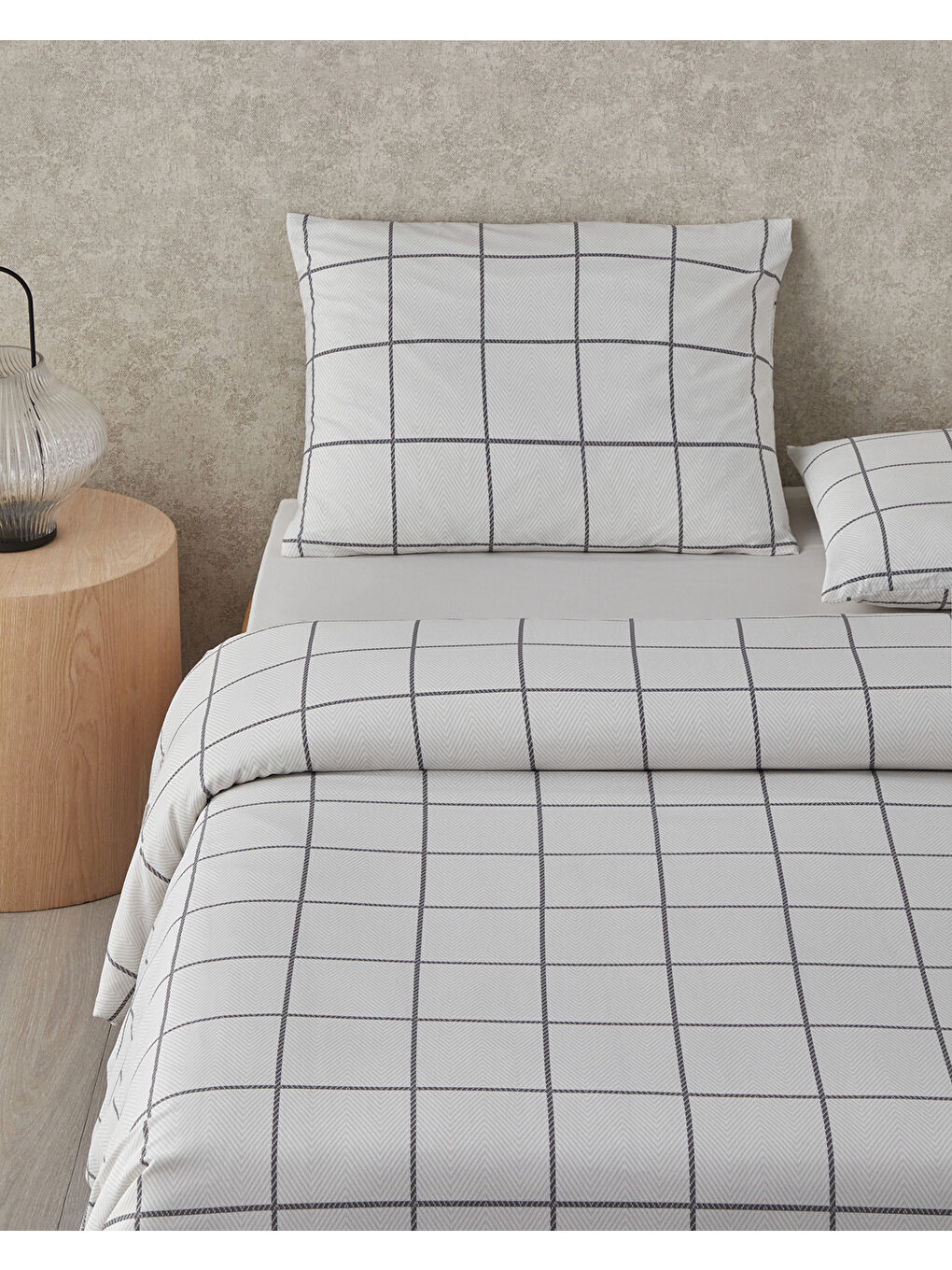 Plaid Wave Kolay Ütülenir Tek Kişilik Nevresim Takımı 160x220 cm Gri-1