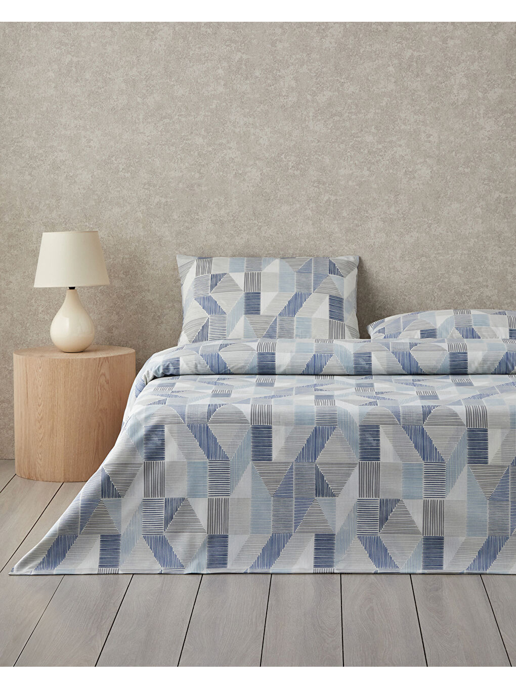 Sea Marine Kolay Ütülenir Tek Kişilik Nevresim Takımı 160x220 cm Mavi - Bej