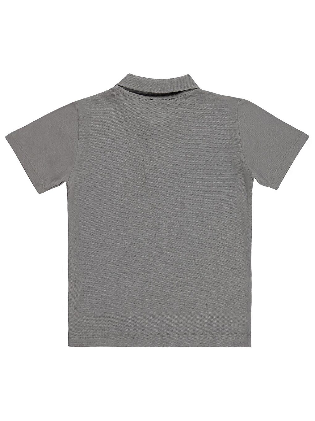 Boys Palmiye Nakışlı Polo Yaka 10-13 Yaş Tişört - Gri-1