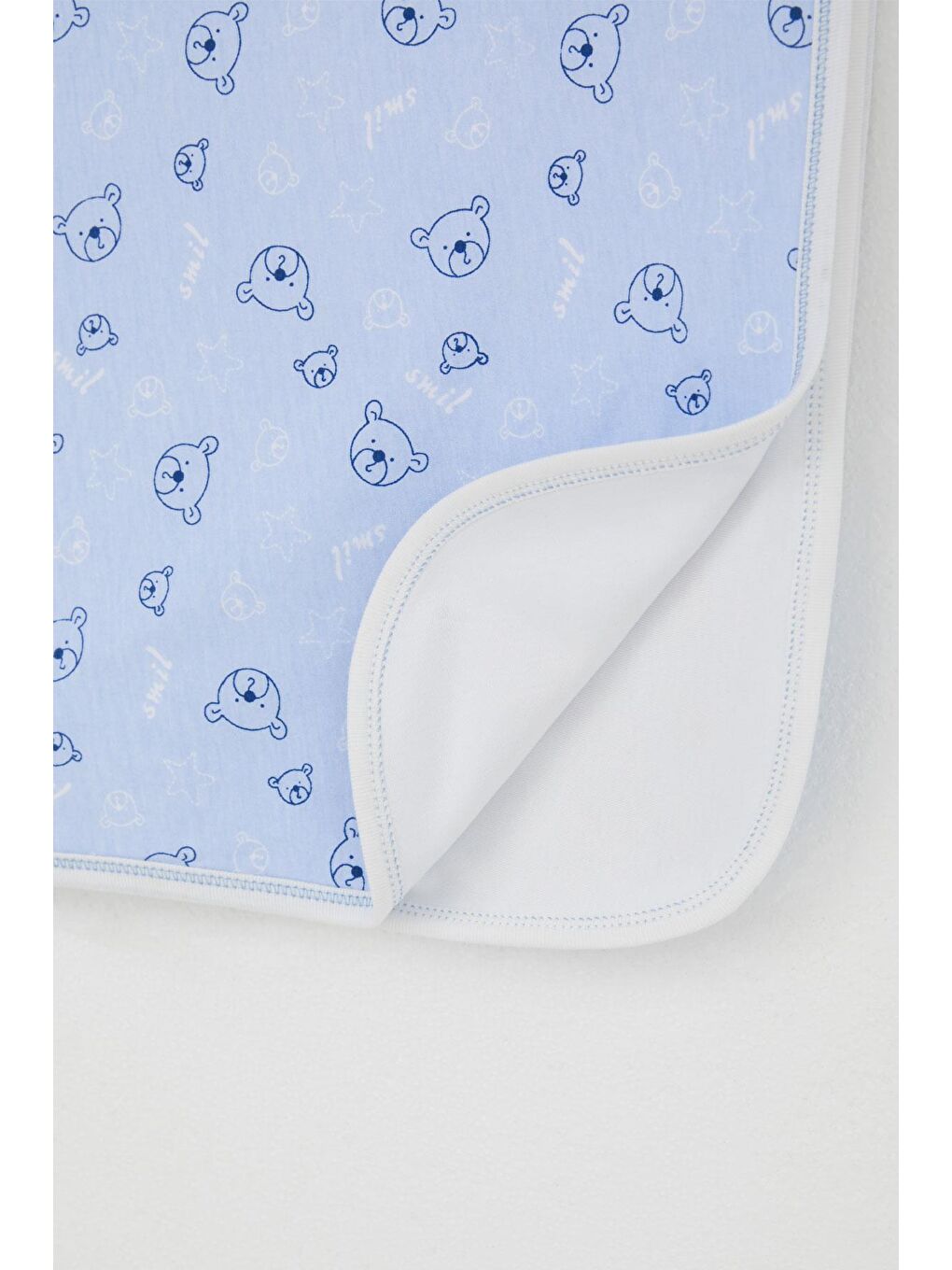 Yenidoğan Bebek Battaniyesi Sevimli Ayıcık Figürlü Yıldız Desenli Mavi (80 X 90 Cm)-2