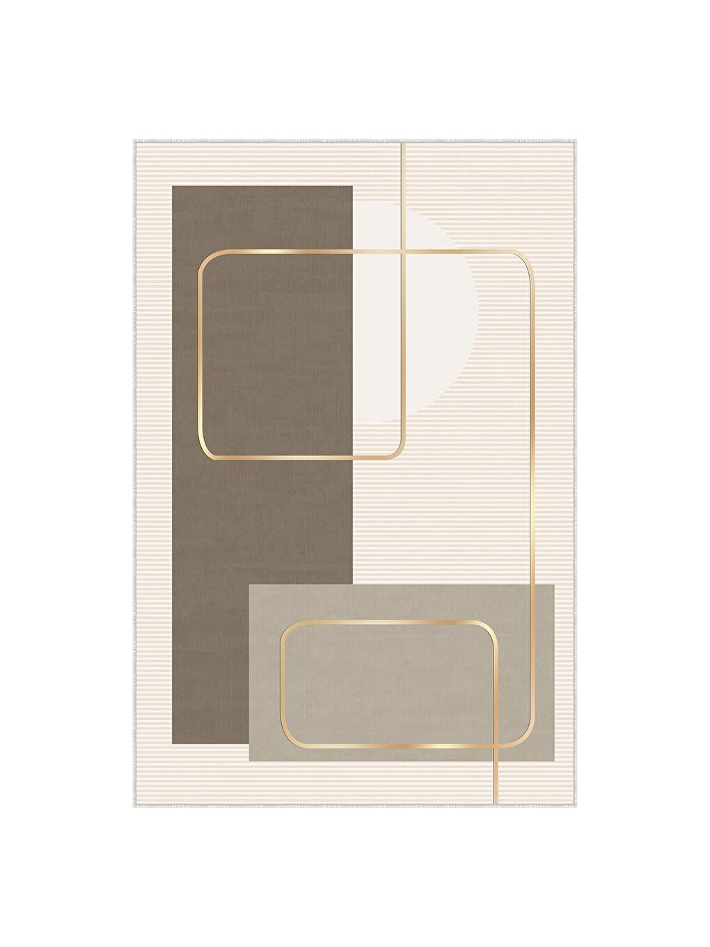 Bej Dekoratif Özel Tasarım Yıkanabilir, Modern Halı  120x180-3