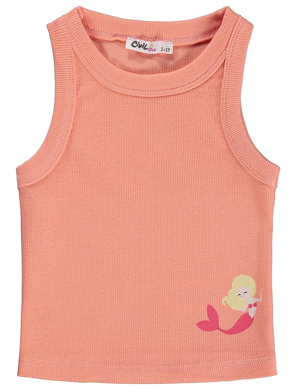 Pembe Girls Denizkızı Baskılı Crop Atlet 2-5 Yaş Tişört - Pudra
