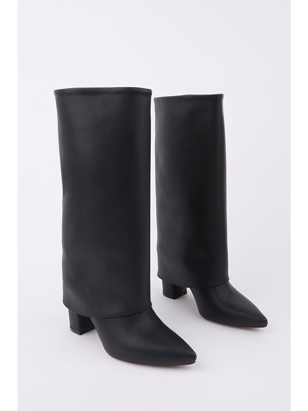 Siyah REBECA Sivri Burun Kalın Topuklu Kadın Çizme