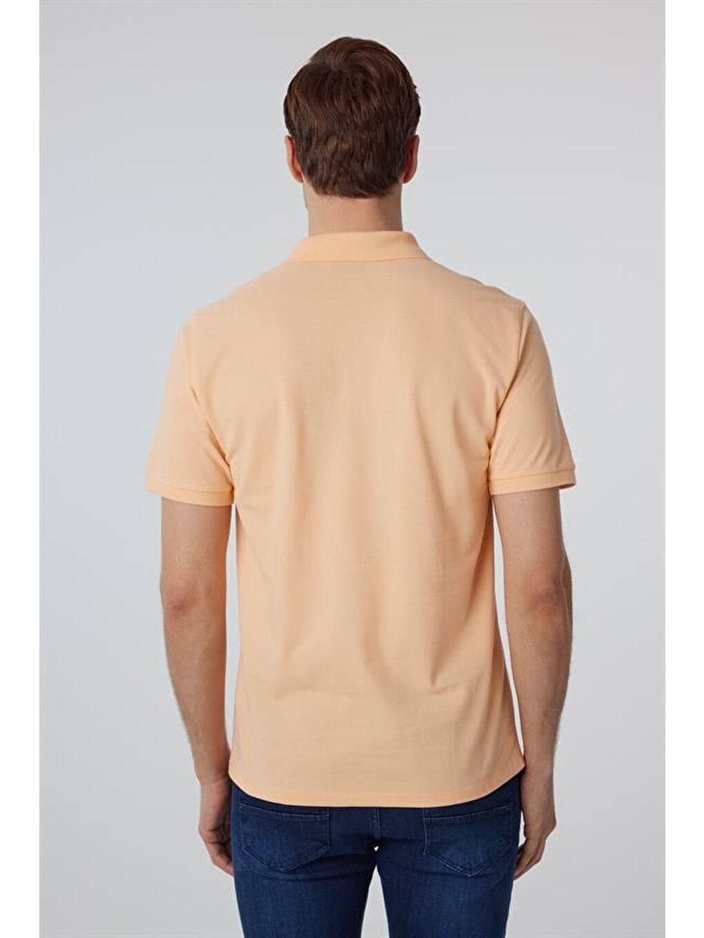 Kahverengi Sütlü Kahve Regular Armürlü Polo Yaka Tişört-2