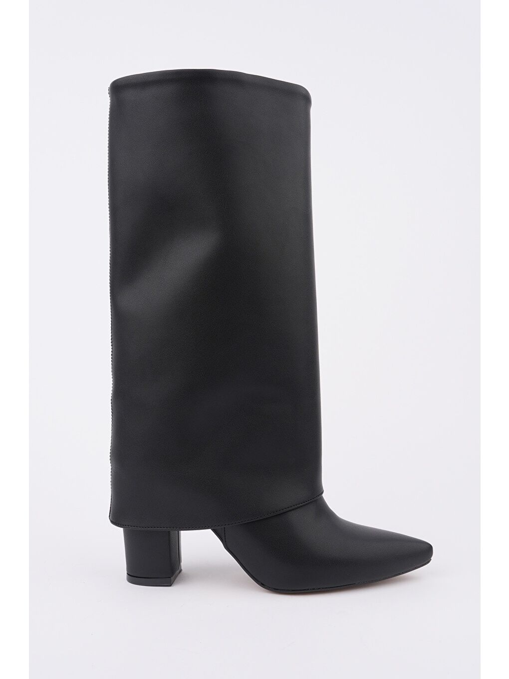 Siyah REBECA Sivri Burun Kalın Topuklu Kadın Çizme-4