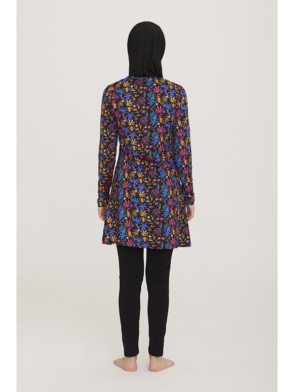 Genç Tam Kapalı Likralı Tesettür Mayo Lınnıe 4 8123 Siyah-4