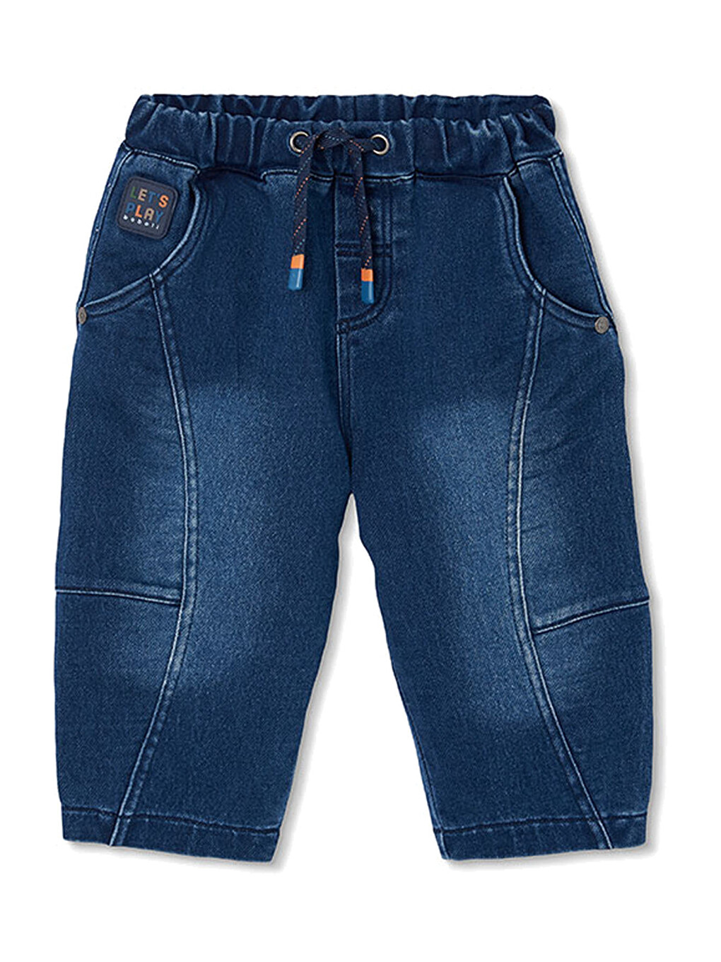 Beli Lastikli Düz Denim Pantolon 2 Yaş-6 Yaş Mavi-2