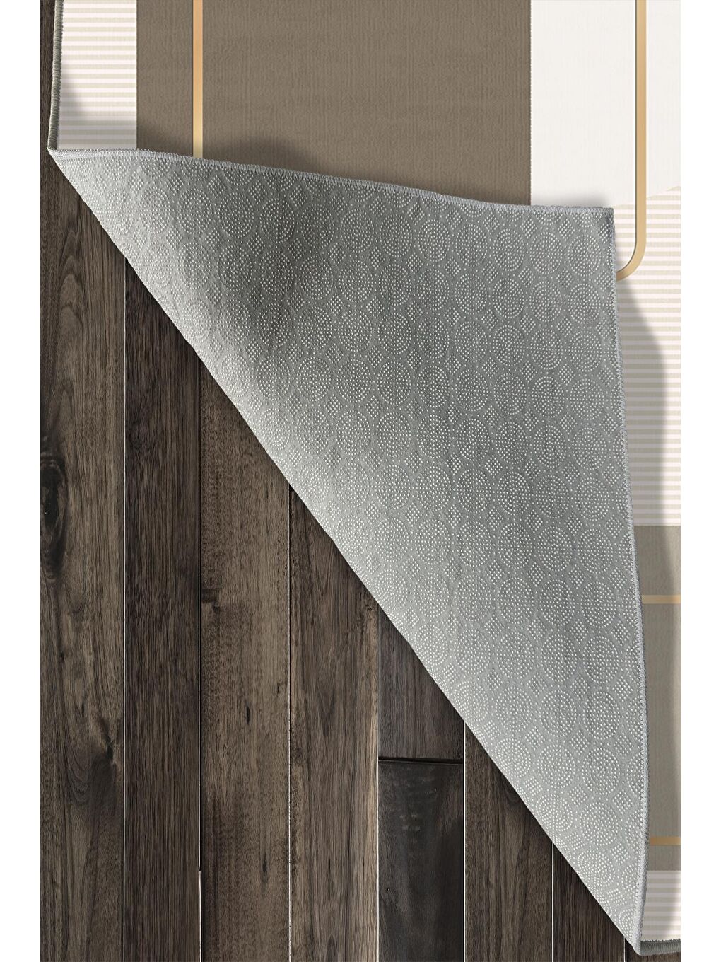 Bej Dekoratif Özel Tasarım Yıkanabilir, Modern Halı  120x180-5