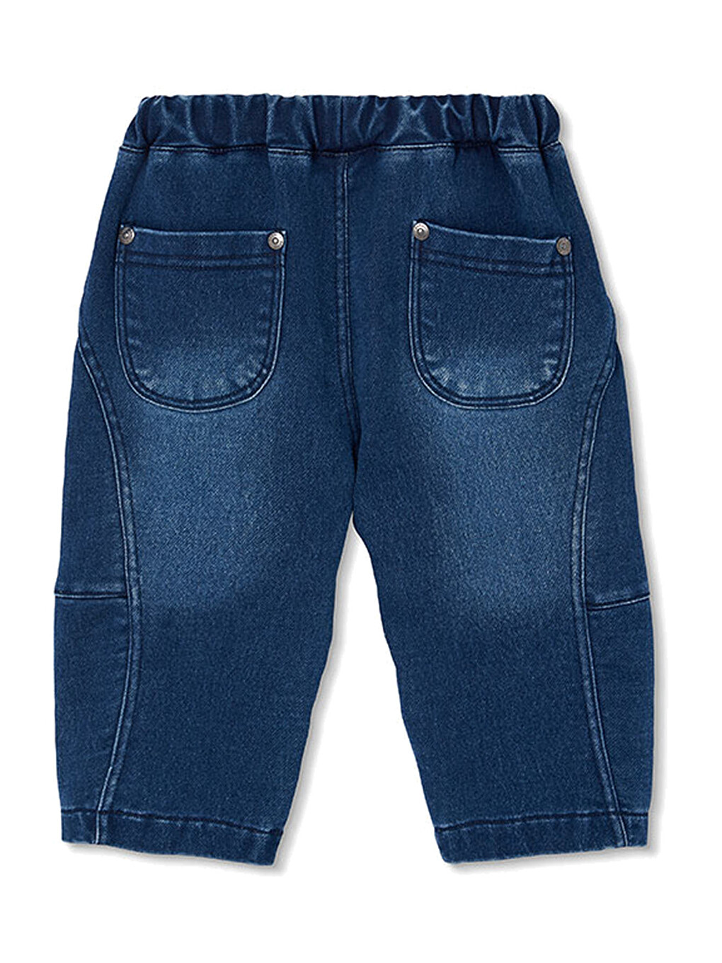Beli Lastikli Düz Denim Pantolon 2 Yaş-6 Yaş Mavi-3