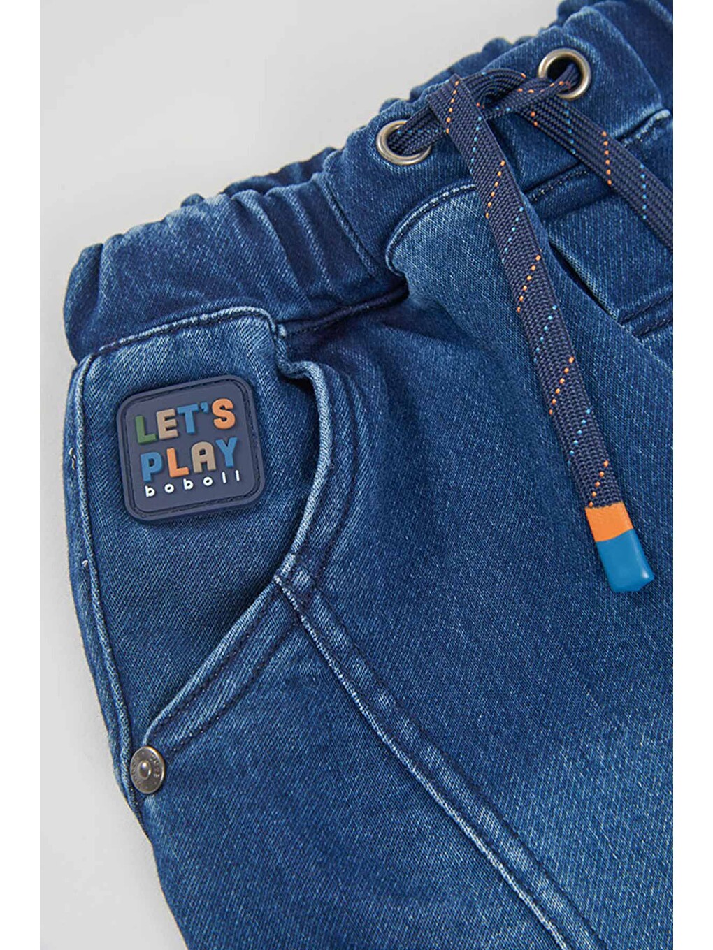Beli Lastikli Düz Denim Pantolon 2 Yaş-6 Yaş Mavi-4