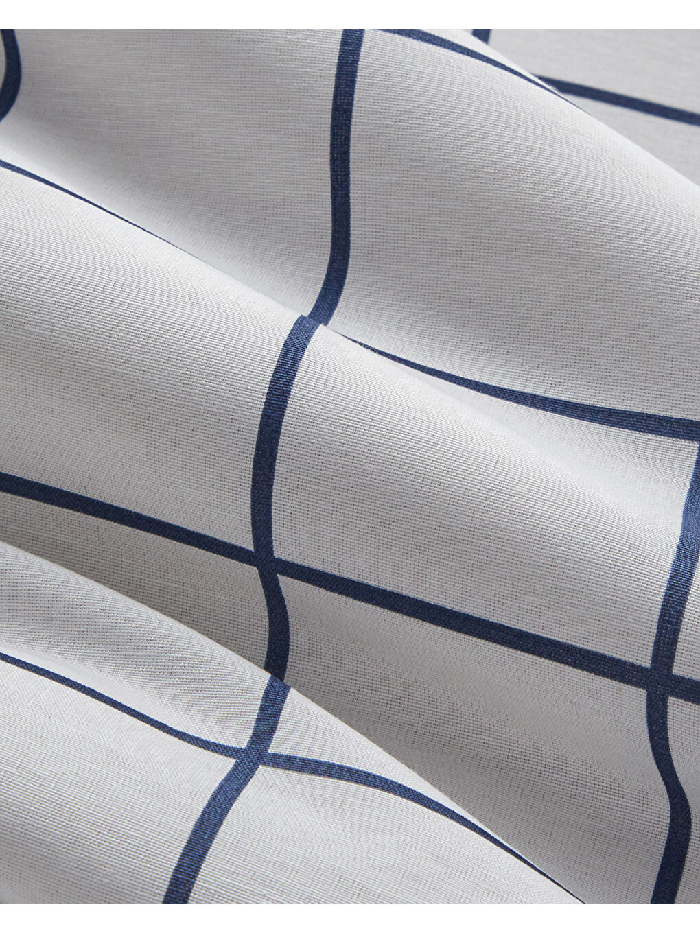 Border Check Kolay Ütülenir Tek Kişilik Nevresim Takımı 160x220 cm Mavi-4