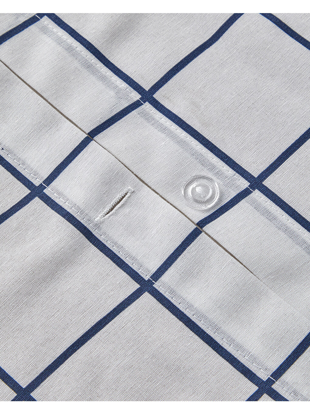 Border Check Kolay Ütülenir Tek Kişilik Nevresim Takımı 160x220 cm Mavi-5