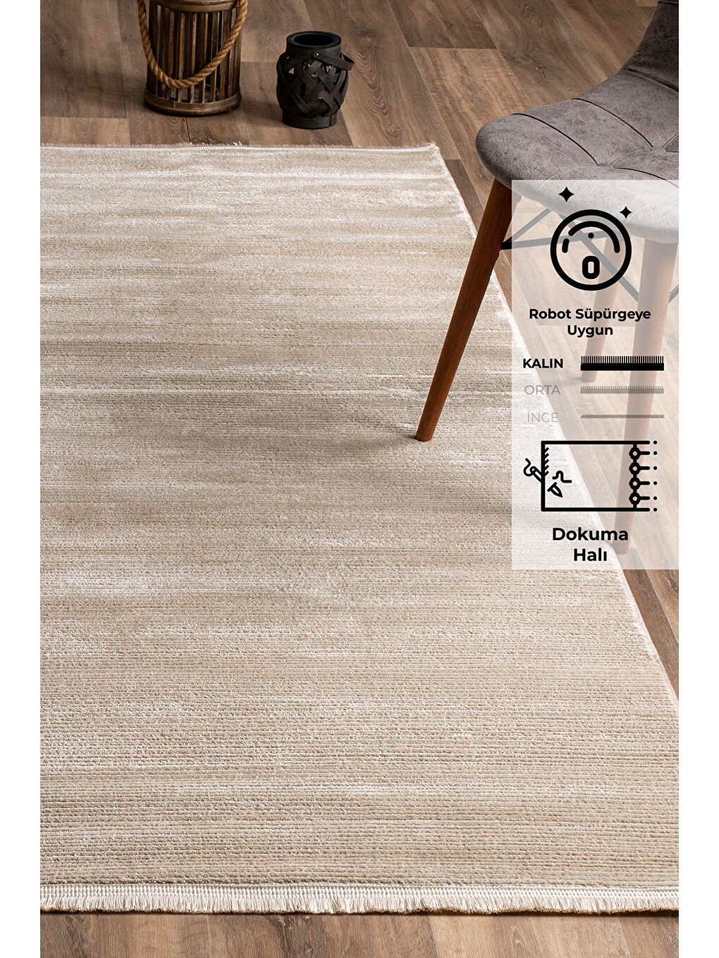 Leo 2973 Bej Modern Dokuma Halı-100x300