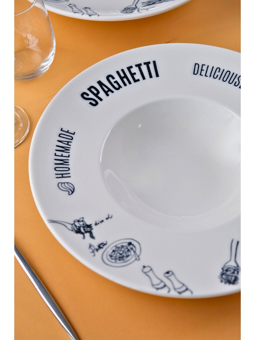 Beyaz Porselen Alfedo Miro Makarna Tabağı Seti 29cm 460cc 2 li-2