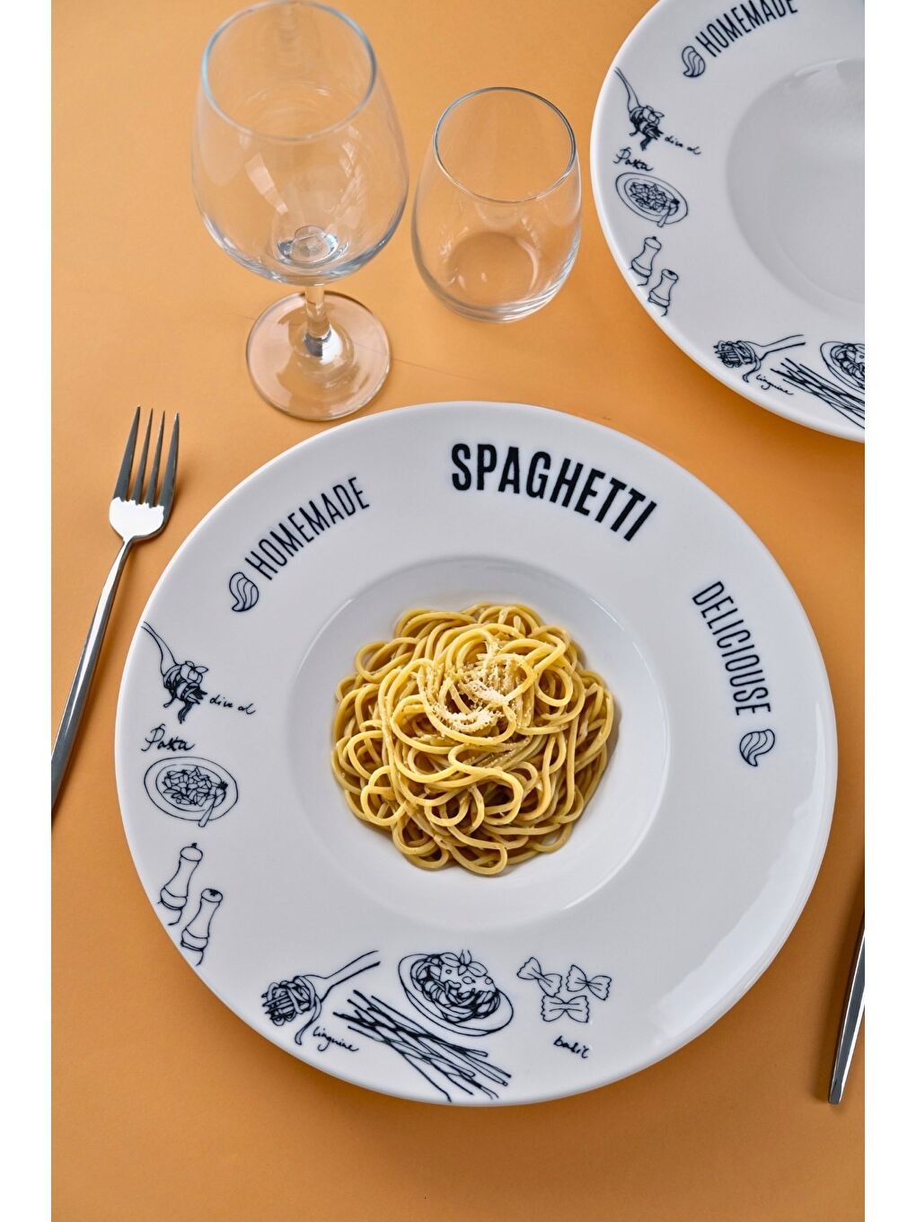 Beyaz Porselen Alfedo Miro Makarna Tabağı Seti 29cm 460cc 2 li-3