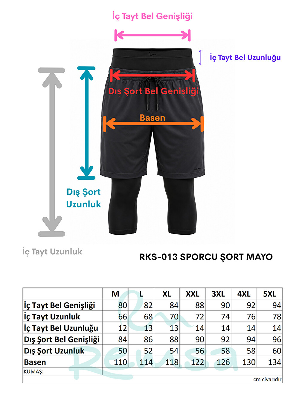 Erkek Taytlı Sporcu Şort Mayo Şort Rks-013 Siyah-1