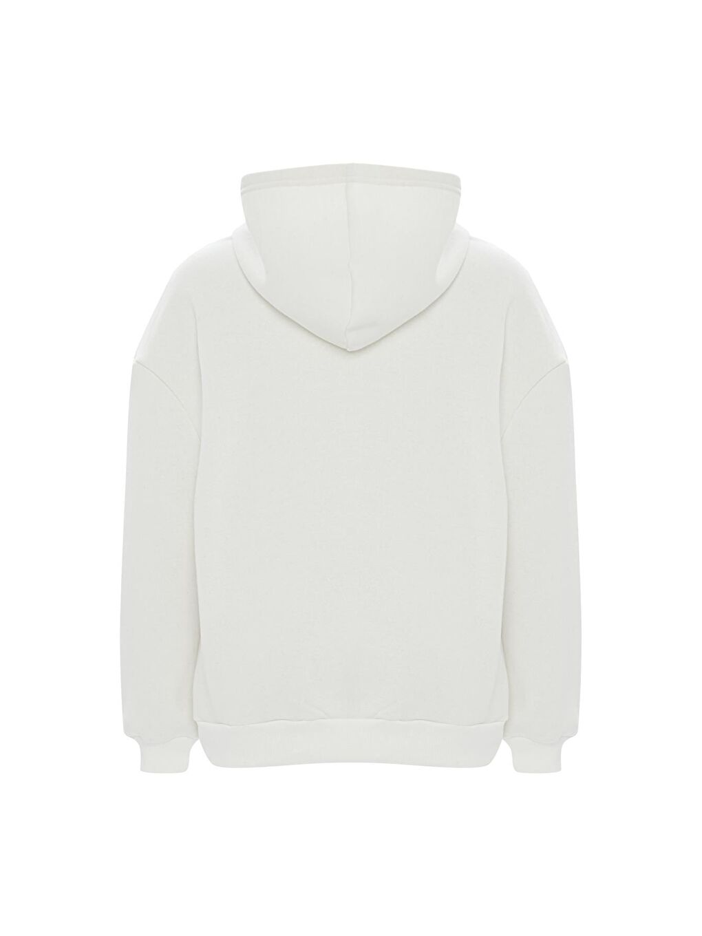 Baskılı Düz Renk Sweatshirt -Beyaz-1