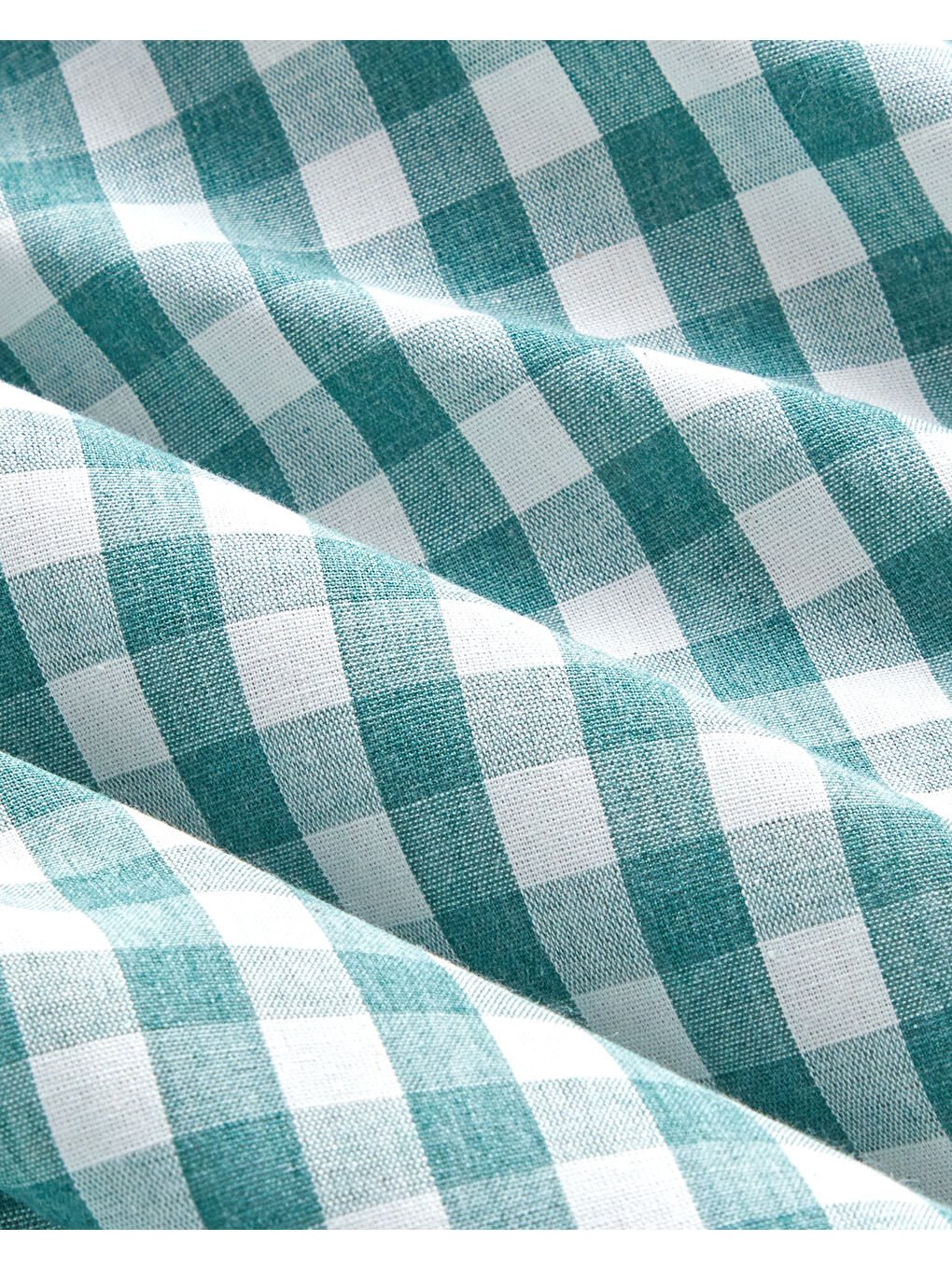 Clouded Grid İpliği Boyalı Tek Kişilik Nevresim Takımı 160x220 cm Koyu Yeşil-5