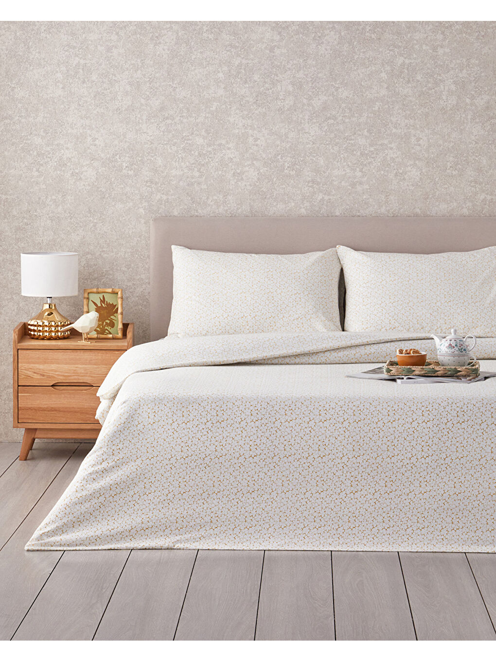 Sweet Violet Kolay Ütülenir Tek Kişilik Nevresim Takımı 160x220 cm Yağ Yeşili