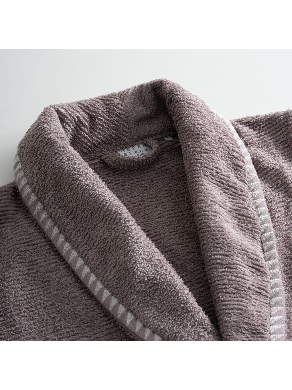 Bej Tria Kadın Bornoz %100 Pamuk Jakarlı Vizon-1