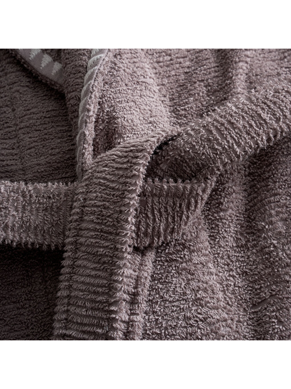 Bej Tria Kadın Bornoz %100 Pamuk Jakarlı Vizon-3