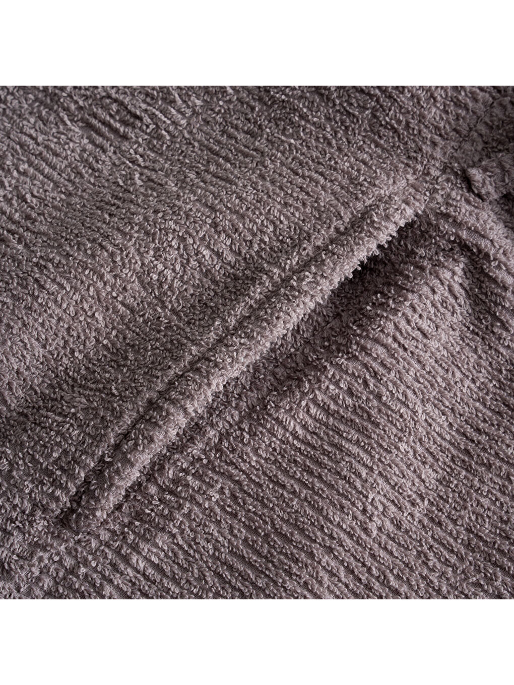 Bej Tria Kadın Bornoz %100 Pamuk Jakarlı Vizon-4