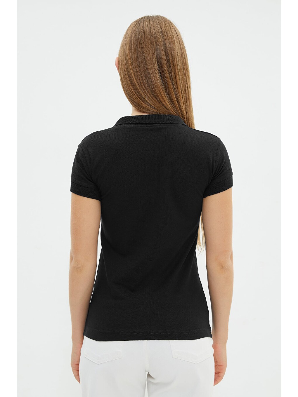 Siyah Nakışlı Polo Yaka Slim Fit Tişört-3