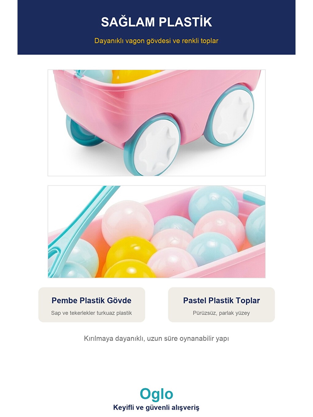Gezgin Vagon Oyun Seti 24 Adet 7 Cm Renkli Top Pembe-3