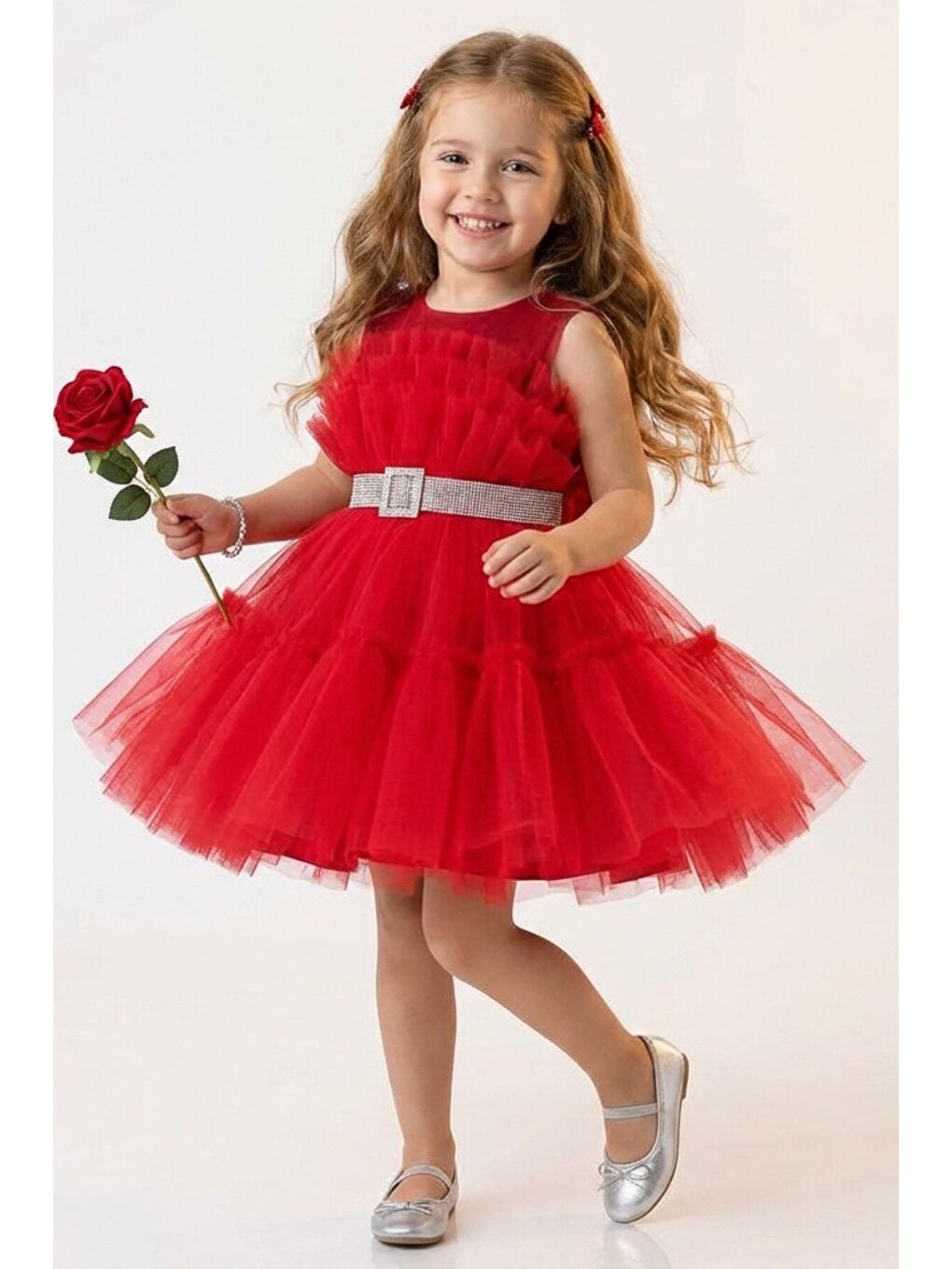 Kırmızı Kız Çocuk Abiye