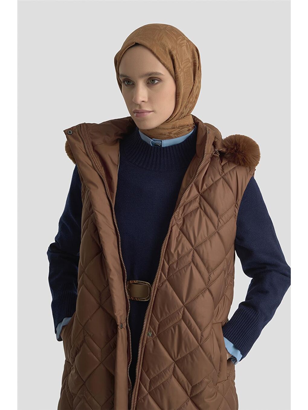 Kahverengi Yelek 25Kt505 Camel-2