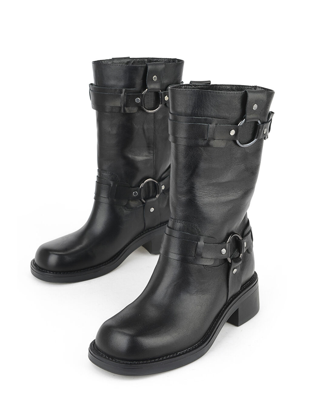 Kadın Hakiki Deri Çizme 1531022Z7619 Siyah-4