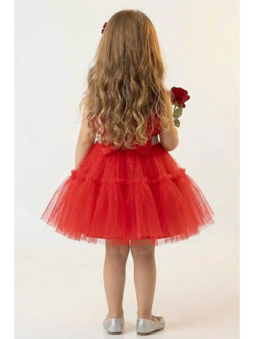 Kırmızı Kız Çocuk Abiye-2